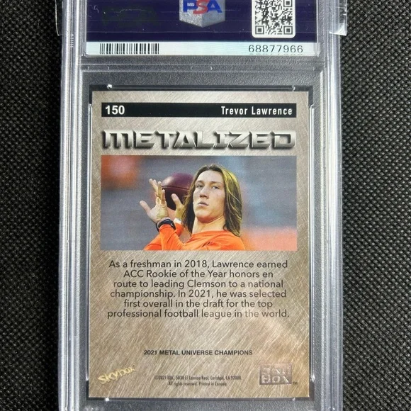 2021 Metal Universe Champions Metalized #150 Trevor Lawrence Rc Rookie PSA 9 MT - Picture 2 of 2